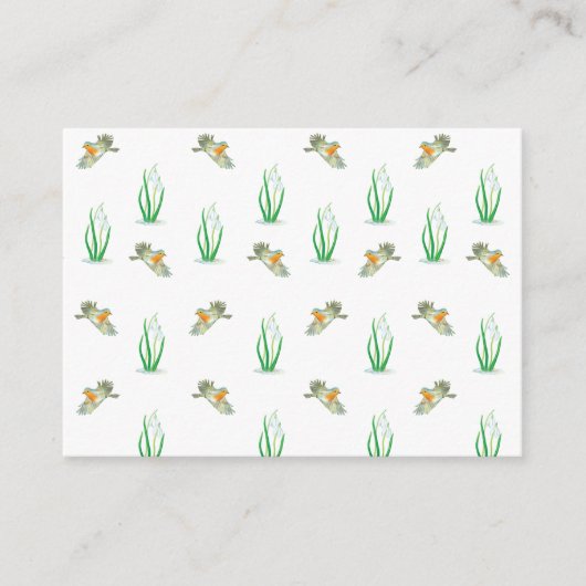 Red Robin Birds en Snowdrops Spring Pattern Informatiekaartje (Voorkant)