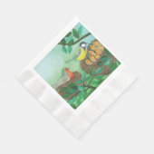 Red Robin en Great Tit Bird Nesting Servet (Hoek)