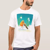 Red Robin en Snowdrops T-shirt (Voorkant)