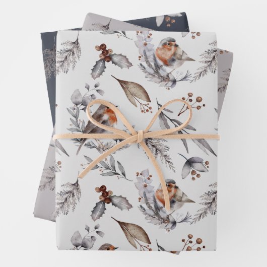 Red Robin Festive Kerstmis  Inpakpapier Vel (In situ)