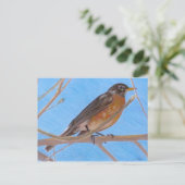 Red Robin Fine Art Natuur Briefkaart (Staand voorkant)