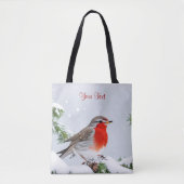Red Robin Holiday Christmas Canvas tas (Voorkant)