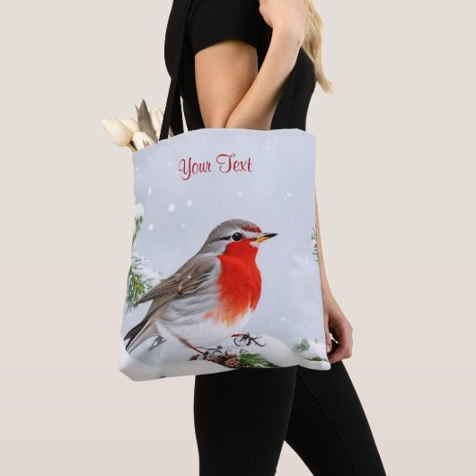 Red Robin Holiday Christmas Canvas tas (Dichtbij)