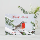 Red Robin Holiday Christmas Kaart (Staand voorkant)