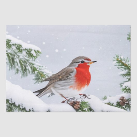 Red Robin Holiday Christmas Tissue Paper Tissuepapier (Voorkant)
