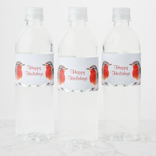 Red Robin Holiday Christmas Waterfles Label Waterfles Etiket (Flessen)