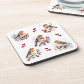 Red Robin Holly Christmas Bier Onderzetter (Linkerzijde)