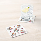 Red Robin Holly Christmas Kartonnen Onderzetters (Insitu)