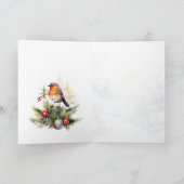 Red Robin Holly Sister zwager Kerstmis Kaart (Binnen)