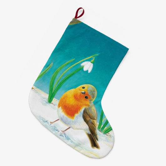 Red Robin Illustration Grote Kerstsok (Voorkant (Hangend))