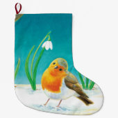 Red Robin Illustration Grote Kerstsok (Voorkant)