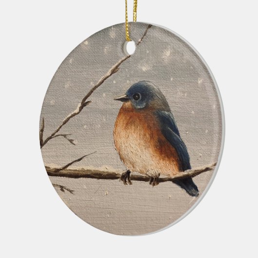 Red Robin in de sneeuw Keramisch Ornament (Links)