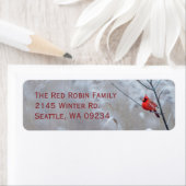 Red Robin in de sneeuwkerst Etiket (Insitu)