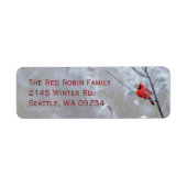 Red Robin in de sneeuwkerst Etiket (Voorkant)