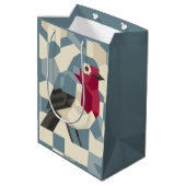 Red Robin in Vector Block Gift Bag - Medium Cadeauzakje (Achterkant Gekanteld)