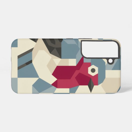 Red Robin in Vector Block Phone Case - Samsung Galaxy Hoesje (Achterkant horizontaal)