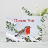 Red Robin Kerstfeest Vakantie uitnodiging (Staand voorkant)