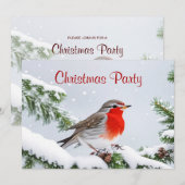 Red Robin Kerstfeest Vakantie uitnodiging (Voorkant / Achterkant)