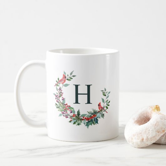 Red Robin krans vakantie monogram Koffiemok (Met donut)