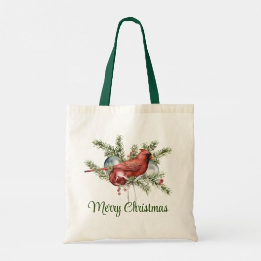 Red Robin met kerstversieringen Tote Bag (Achterkant)