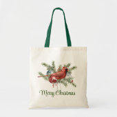Red Robin met kerstversieringen Tote Bag (Voorkant)
