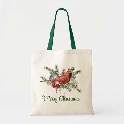 Red Robin met kerstversieringen Tote Bag (Voorkant)