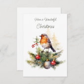 Red Robin Pine Christmas Enclosure Card Informatiekaartje (Voorkant / Achterkant)