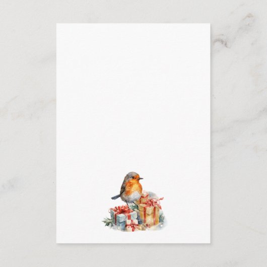 Red Robin Pine Christmas Enclosure Card Informatiekaartje (Achterkant)