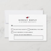 Red Robin Post Box Wedding RSVP Kaartje (Achterkant)