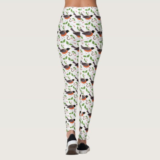 Red Robin Seasons Greetings Elegant White Bird Leggings (Achterkant)