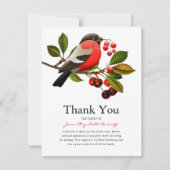 Red Robin | Sympathie vogel Dank u Bedankkaart (Voorkant)