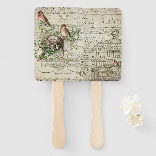 Red Robin Trouwfan Handwaaier (Voorkant en achterkant)