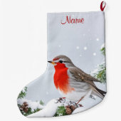 Red Robin Vakantie Kerstmis Kous Grote Kerstsok (Achterkant)