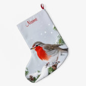 Red Robin Vakantie Kerstmis Kous Grote Kerstsok (Achterkant (Hangend))