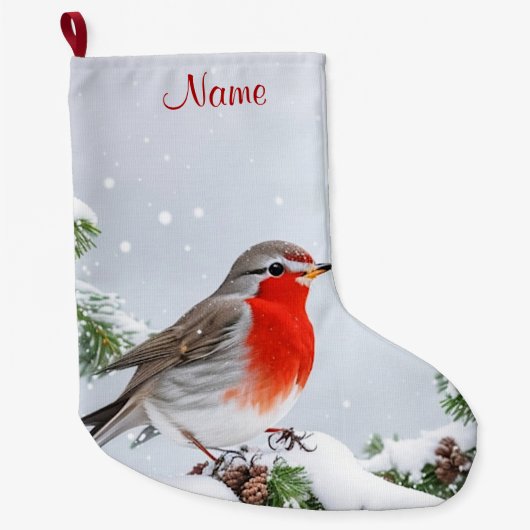 Red Robin Vakantie Kerstmis Kous Grote Kerstsok (Voorkant)