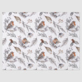 Red Robin Waterverf Botanische Kerstvakantie Tissuepapier (Voorkant)