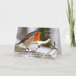 Red Robin Winter Kerstfoto gepersonaliseerd Feestdagen Kaart