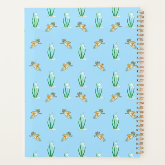 Red Robins en Snowdrops Spring Pattern Planner (Achterkant)