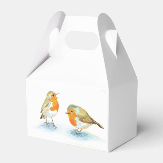 Red Robins in Winter Favor Box Bedankdoosjes (Achterkant)