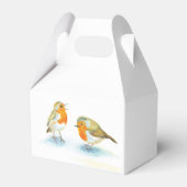 Red Robins in Winter Favor Box Bedankdoosjes (Voorkant Zijde)
