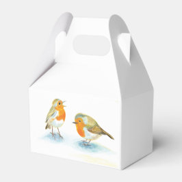 Red Robins in Winter Favor Box Bedankdoosjes