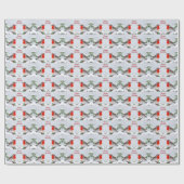 Red Robins kerstvakantie inpakpapier (Vlak)