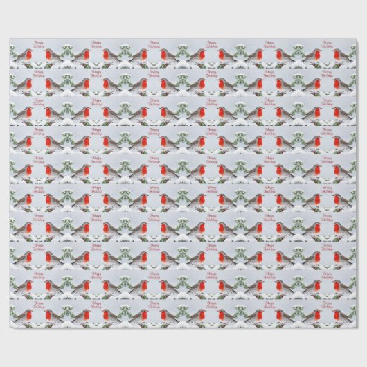 Red Robins kerstvakantie inpakpapier (Vlak)