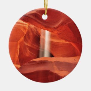 Red Rock Antelope Canyon Arizona Sunlight Rays Keramisch Ornament