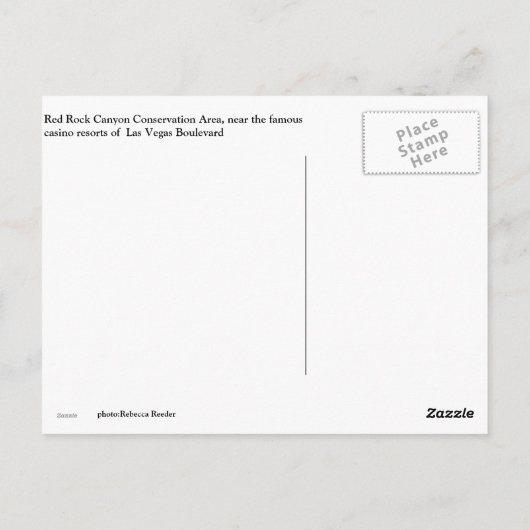 Red Rock Canyon bij Las Vegas Boulevard Briefkaart (Achterkant)