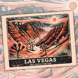 Red Rock Canyon Las Vegas Retro Vintage Travel WPA Briefkaart