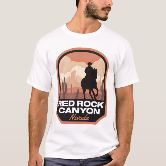 Red Rock Canyon Nevada Desert Cowboy T-shirt (Voorkant)