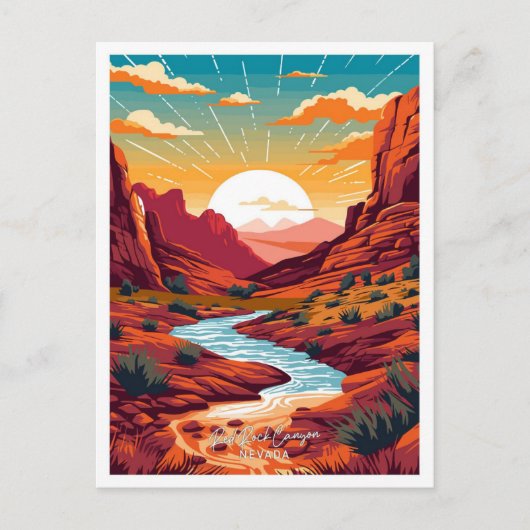 Red Rock Canyon Nevada Travel  illustratie Briefkaart (Voorkant)