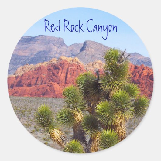 Red Rock Canyon Ronde Sticker (Voorkant)