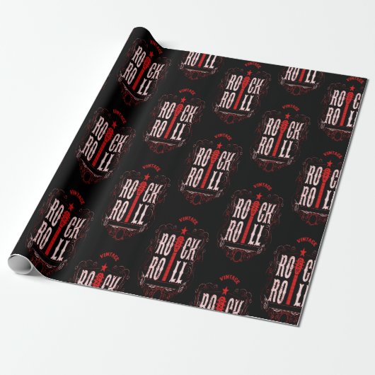 Red  Rock en Roll Cadeaupapier (Uitgerold)